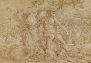 Allegorie van het cholerische temperament door Maarten de Vos
